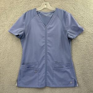 Urbane Performance Scrub Top 4 Pocket Blue‎ Women's Small
